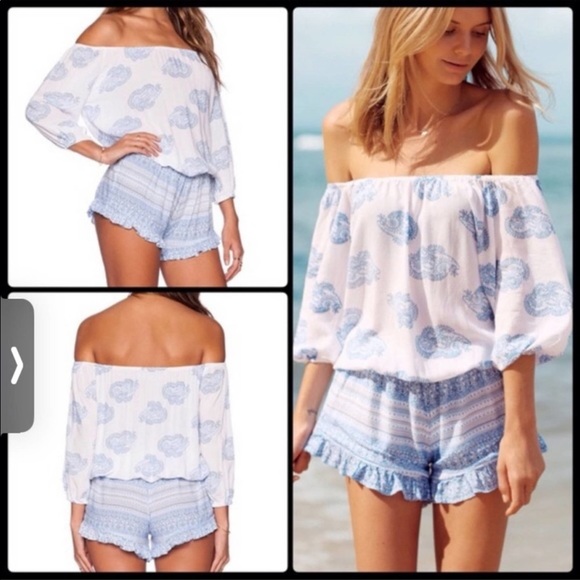 Faithfull The Brand Cabana Playsuit Sunfaded Print - Picture 2 of 9